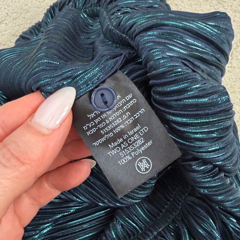 Sabina Musayev Spark Pleated Sleeveless Top in Dark Ocean Blue Size Medium NWT - Picture 12 of 13